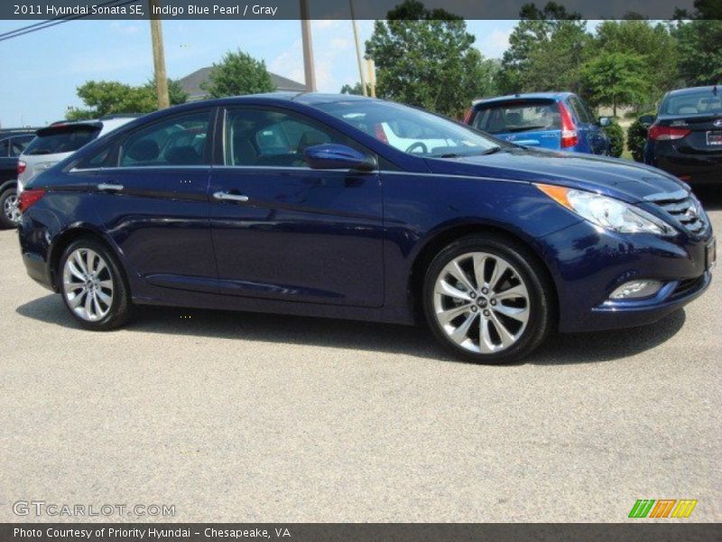 Indigo Blue Pearl / Gray 2011 Hyundai Sonata SE