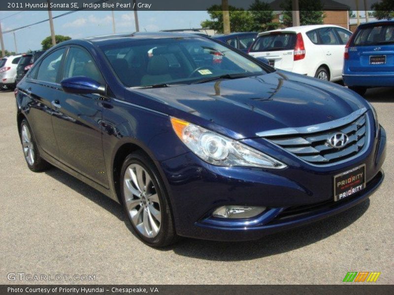 Indigo Blue Pearl / Gray 2011 Hyundai Sonata SE