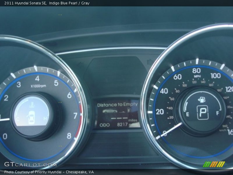Indigo Blue Pearl / Gray 2011 Hyundai Sonata SE