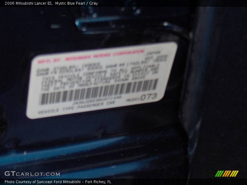 Mystic Blue Pearl / Gray 2006 Mitsubishi Lancer ES