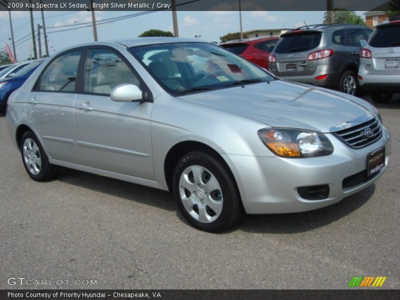 Bright Silver Metallic / Gray 2009 Kia Spectra LX Sedan