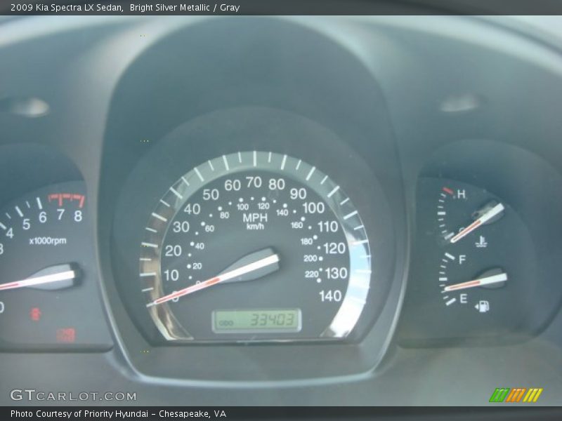 Bright Silver Metallic / Gray 2009 Kia Spectra LX Sedan