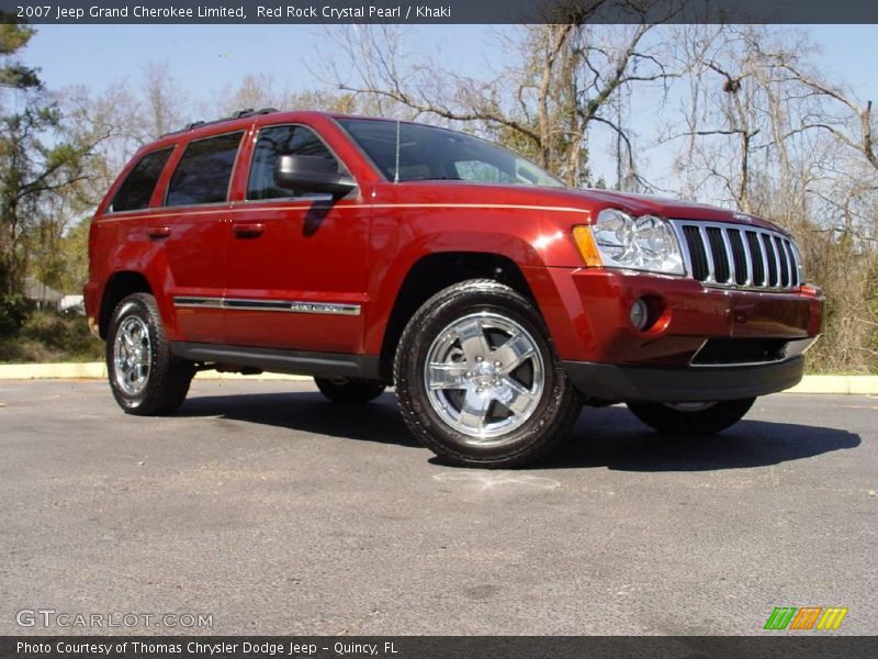 Red Rock Crystal Pearl / Khaki 2007 Jeep Grand Cherokee Limited
