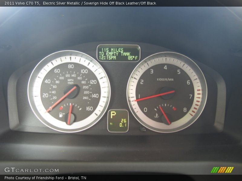 Electric Silver Metallic / Soverign Hide Off Black Leather/Off Black 2011 Volvo C70 T5