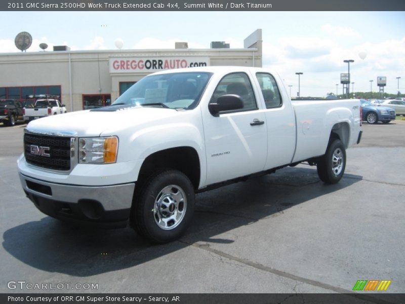 Summit White / Dark Titanium 2011 GMC Sierra 2500HD Work Truck Extended Cab 4x4