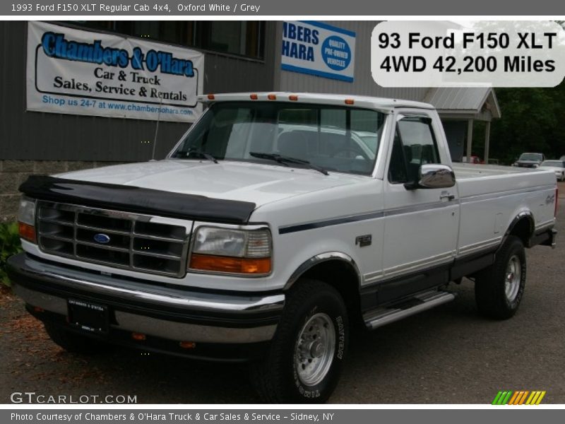 Oxford White / Grey 1993 Ford F150 XLT Regular Cab 4x4