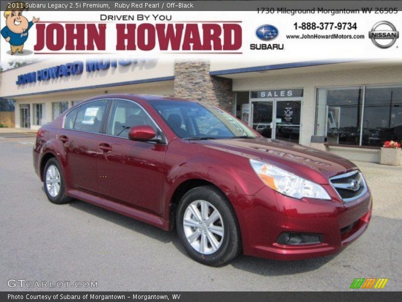 Ruby Red Pearl / Off-Black 2011 Subaru Legacy 2.5i Premium