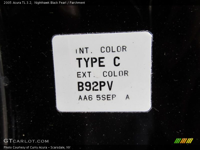 Nighthawk Black Pearl / Parchment 2005 Acura TL 3.2