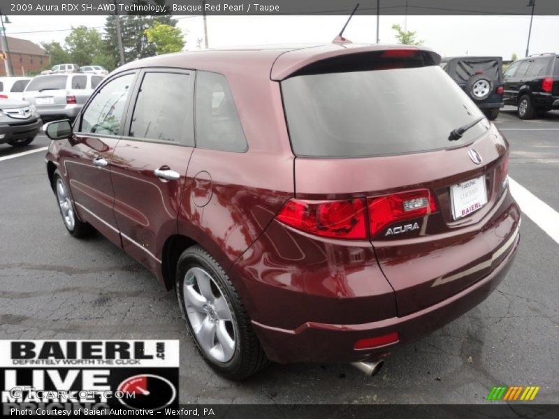Basque Red Pearl / Taupe 2009 Acura RDX SH-AWD Technology