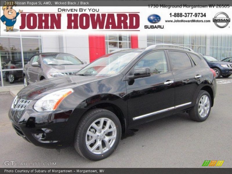 Wicked Black / Black 2011 Nissan Rogue SL AWD