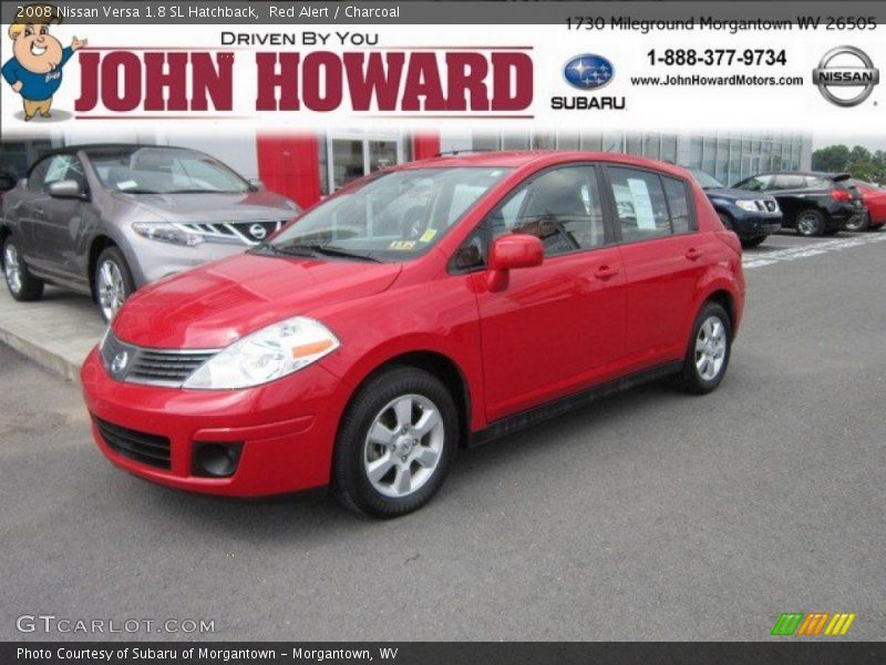 Red Alert / Charcoal 2008 Nissan Versa 1.8 SL Hatchback