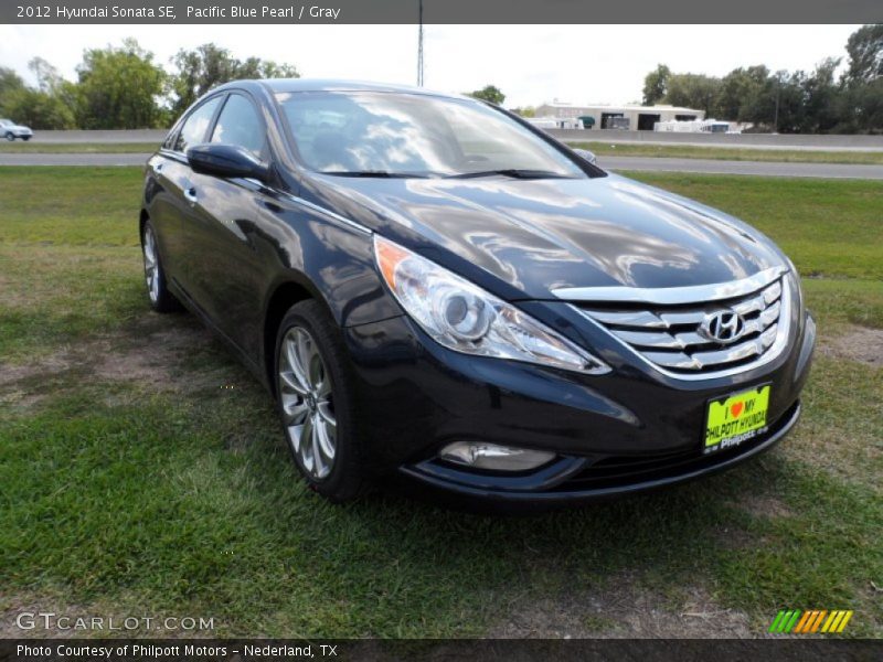 Pacific Blue Pearl / Gray 2012 Hyundai Sonata SE