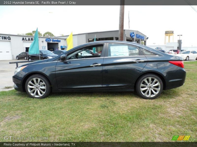 Pacific Blue Pearl / Gray 2012 Hyundai Sonata SE