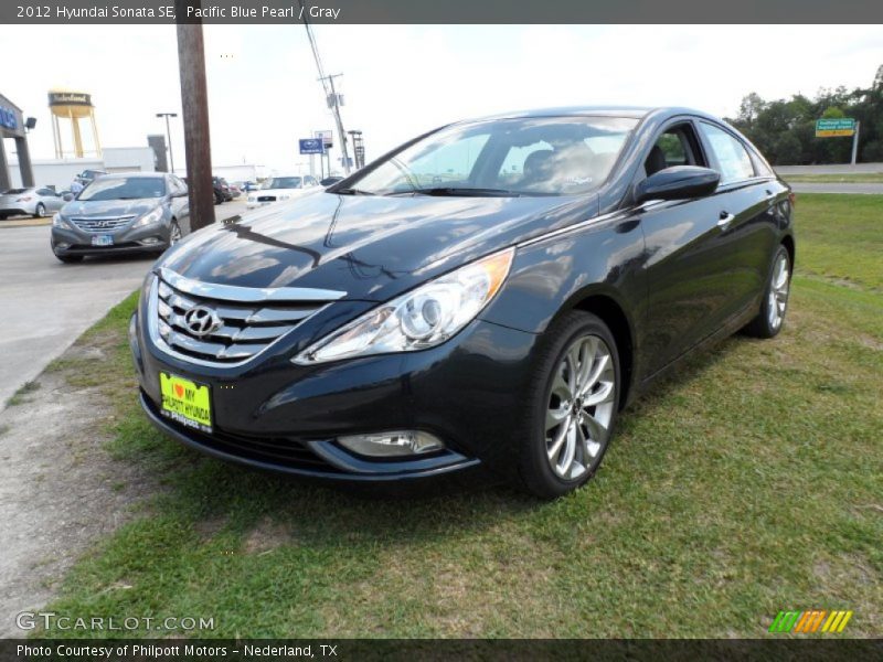 Pacific Blue Pearl / Gray 2012 Hyundai Sonata SE