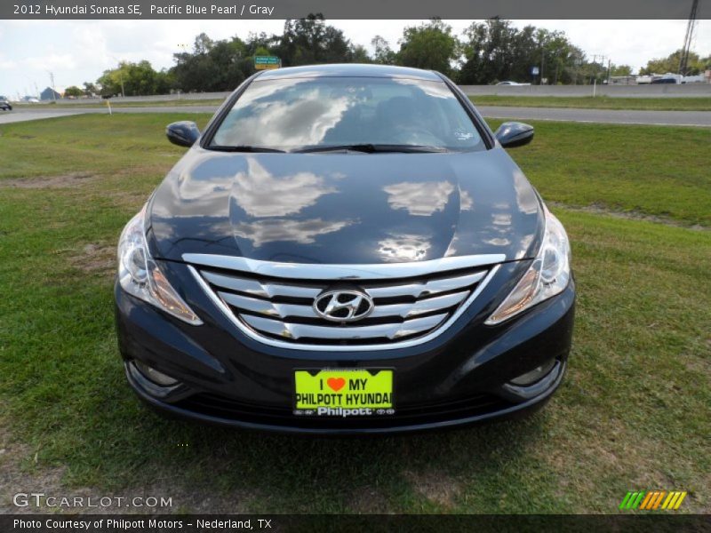 Pacific Blue Pearl / Gray 2012 Hyundai Sonata SE