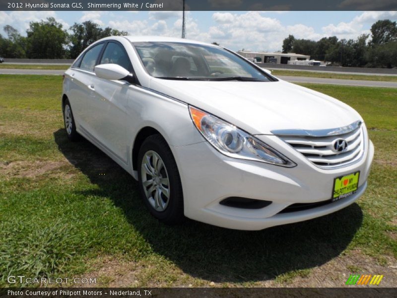 Shimmering White / Camel 2012 Hyundai Sonata GLS