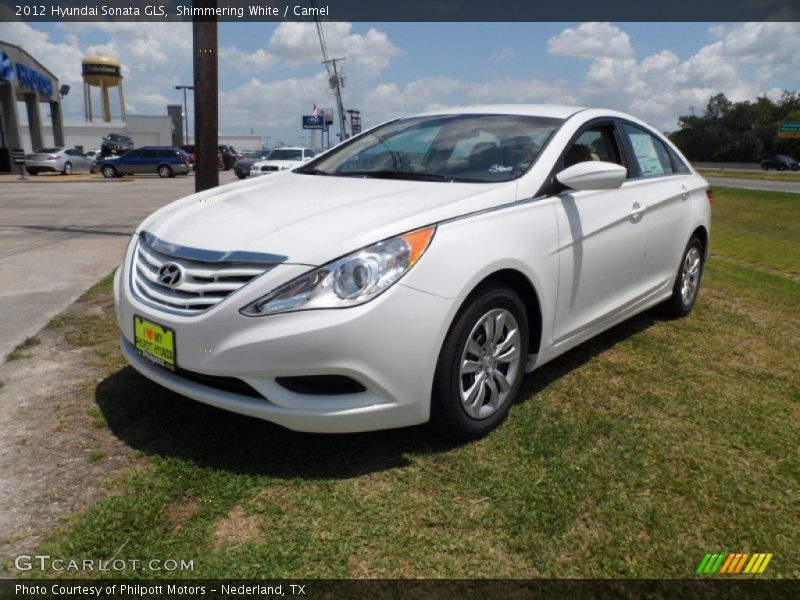 Shimmering White / Camel 2012 Hyundai Sonata GLS
