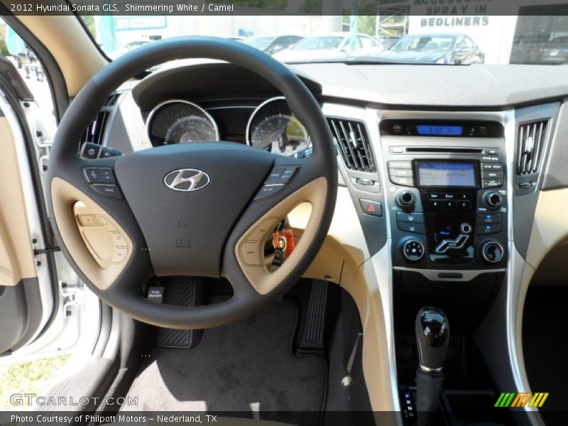 Shimmering White / Camel 2012 Hyundai Sonata GLS