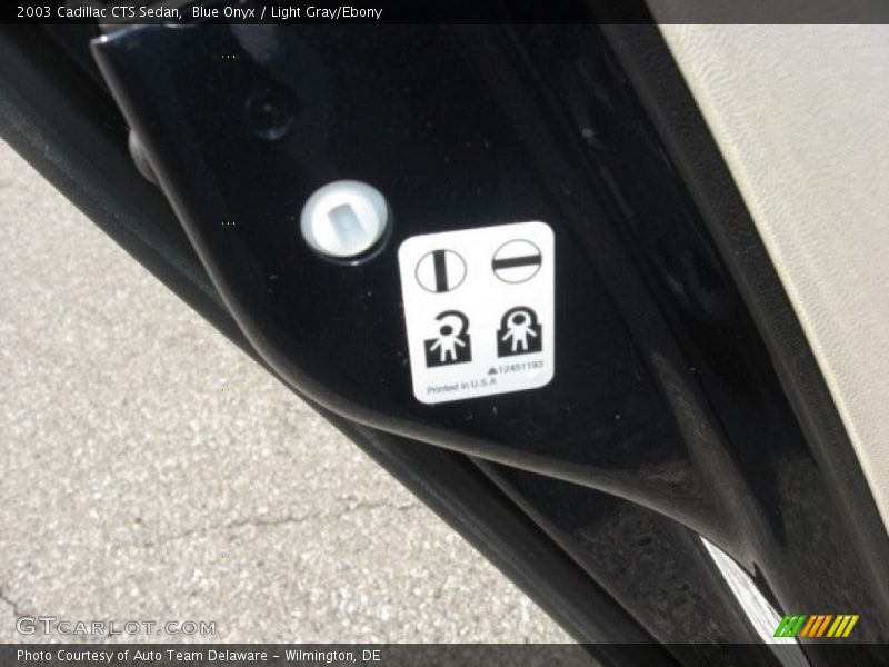Blue Onyx / Light Gray/Ebony 2003 Cadillac CTS Sedan