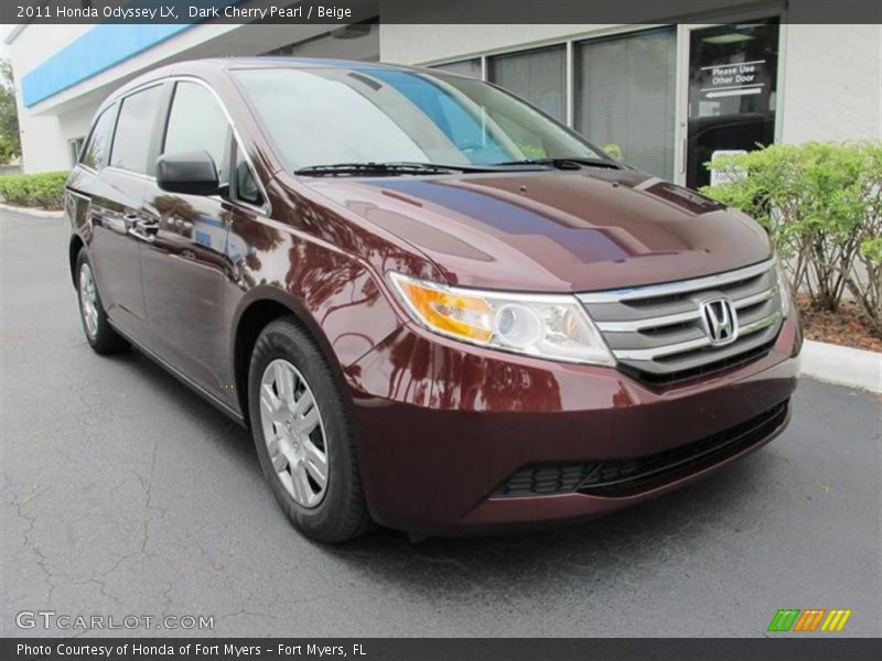 Dark Cherry Pearl / Beige 2011 Honda Odyssey LX