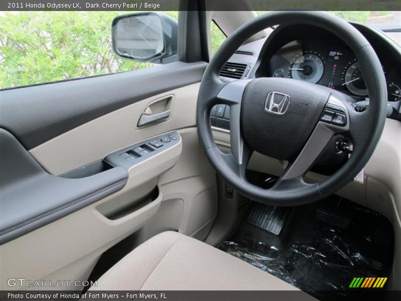 Dark Cherry Pearl / Beige 2011 Honda Odyssey LX