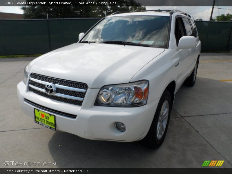 Super White / Ivory Beige 2007 Toyota Highlander Hybrid Limited