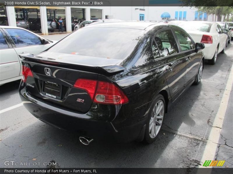 Nighthawk Black Pearl / Black 2008 Honda Civic Si Sedan