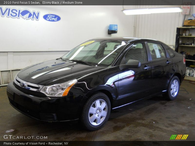Ebony Black / Medium Stone 2010 Ford Focus S Sedan