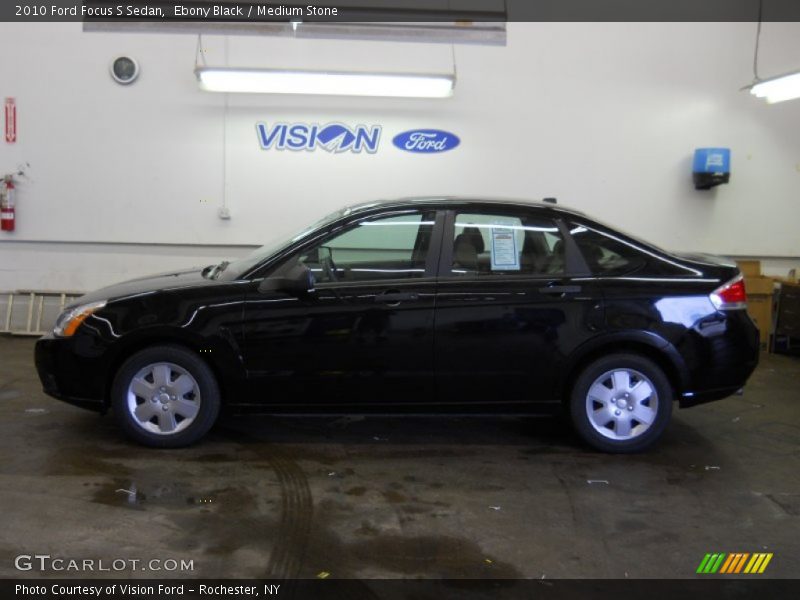 Ebony Black / Medium Stone 2010 Ford Focus S Sedan