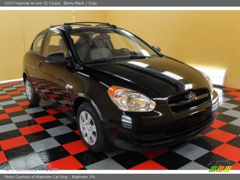 Ebony Black / Gray 2007 Hyundai Accent GS Coupe