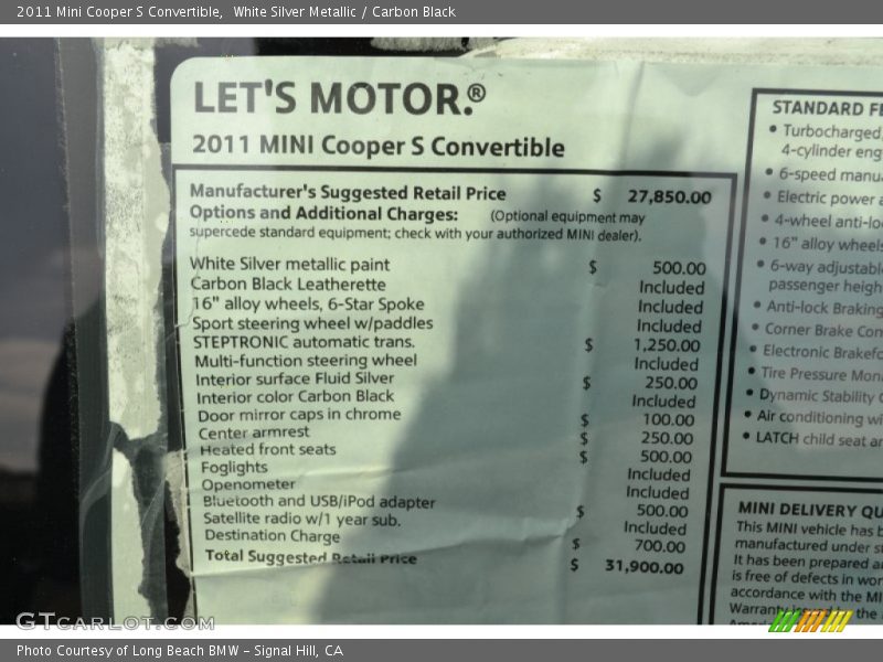 White Silver Metallic / Carbon Black 2011 Mini Cooper S Convertible