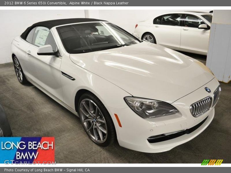 Alpine White / Black Nappa Leather 2012 BMW 6 Series 650i Convertible