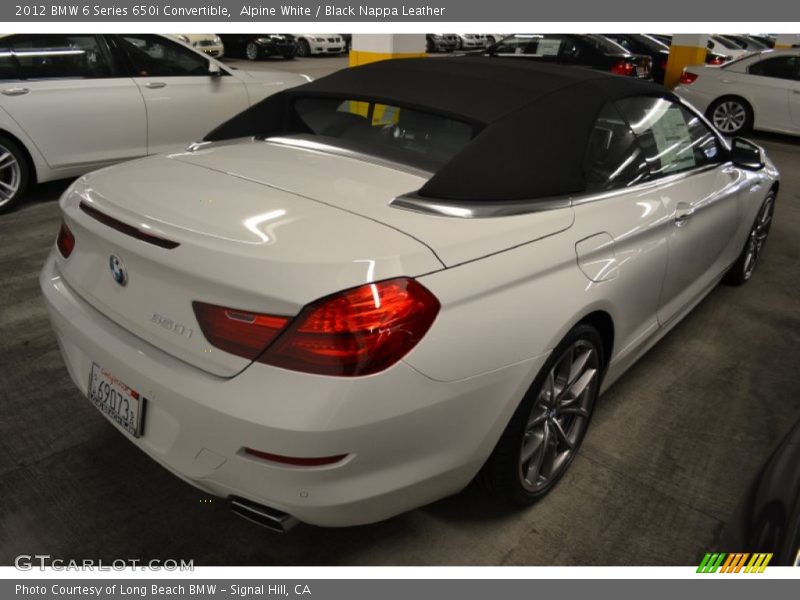 Alpine White / Black Nappa Leather 2012 BMW 6 Series 650i Convertible