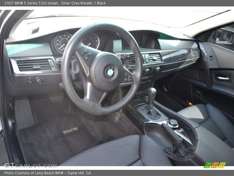 Silver Grey Metallic / Black 2007 BMW 5 Series 530i Sedan