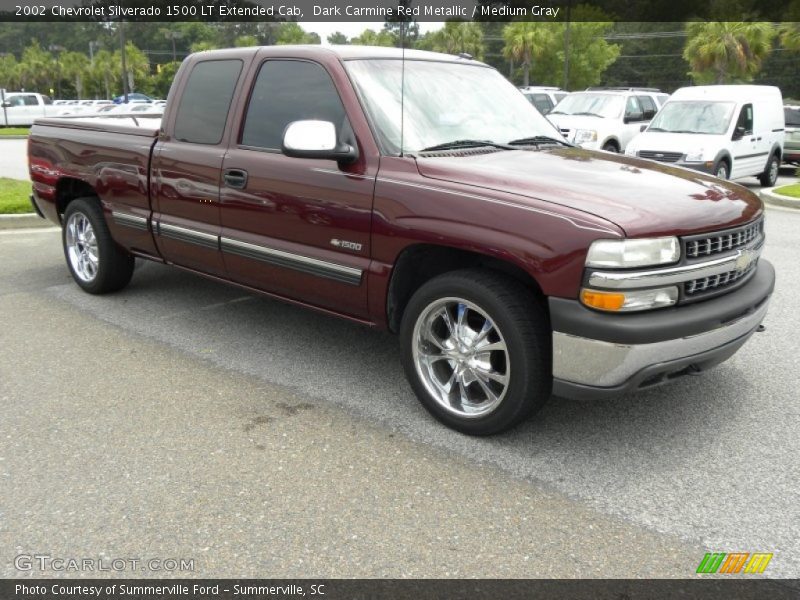 Dark Carmine Red Metallic / Medium Gray 2002 Chevrolet Silverado 1500 LT Extended Cab