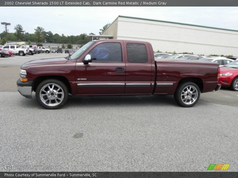 Dark Carmine Red Metallic / Medium Gray 2002 Chevrolet Silverado 1500 LT Extended Cab