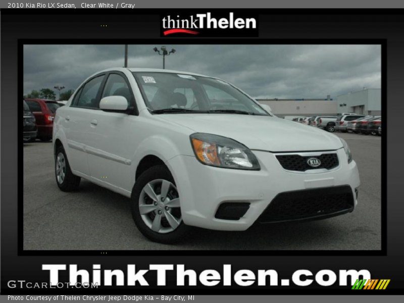 Clear White / Gray 2010 Kia Rio LX Sedan