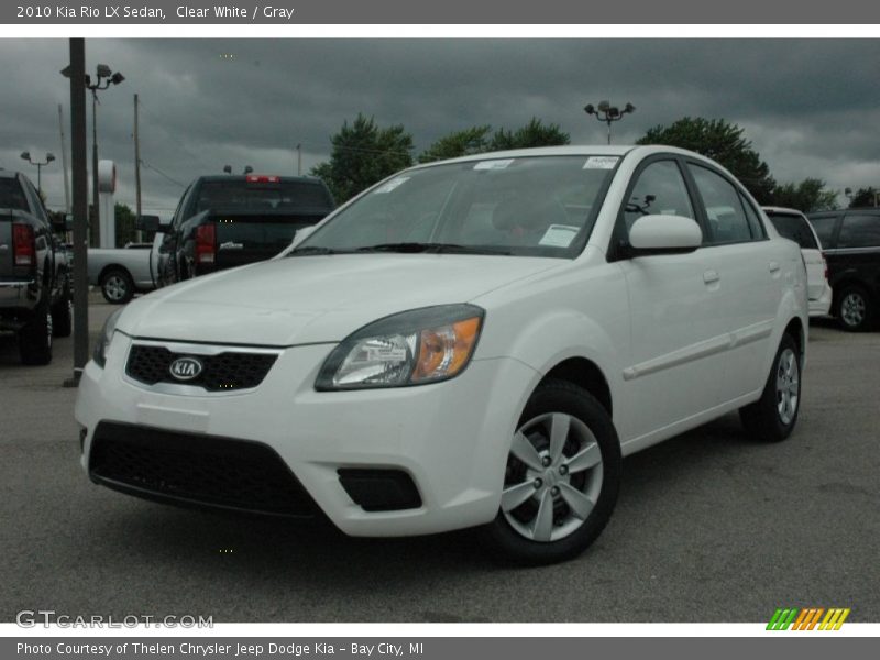 Clear White / Gray 2010 Kia Rio LX Sedan