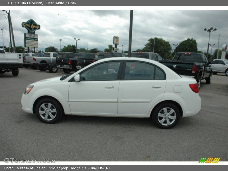 Clear White / Gray 2010 Kia Rio LX Sedan
