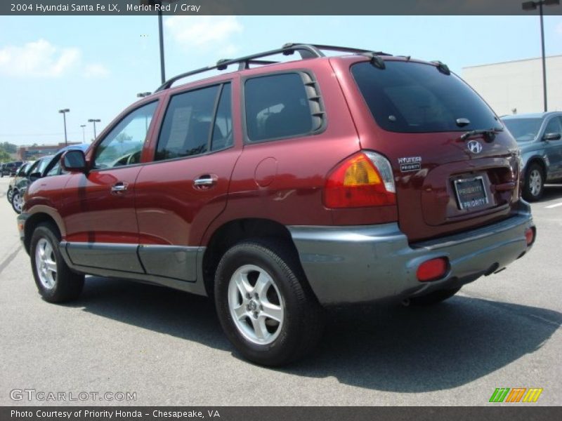 Merlot Red / Gray 2004 Hyundai Santa Fe LX