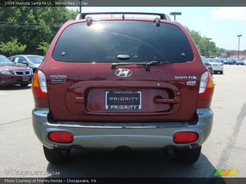 Merlot Red / Gray 2004 Hyundai Santa Fe LX