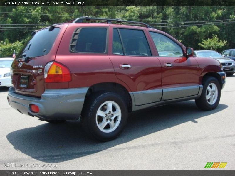 Merlot Red / Gray 2004 Hyundai Santa Fe LX