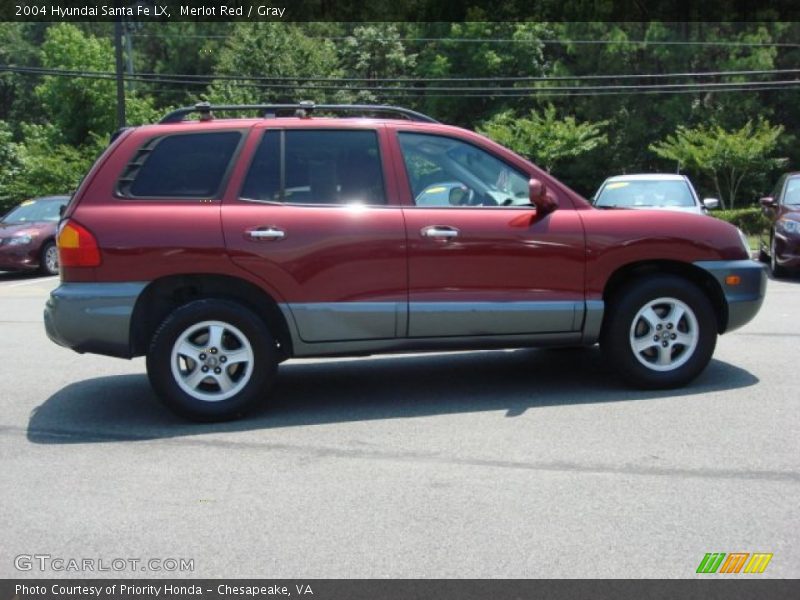 Merlot Red / Gray 2004 Hyundai Santa Fe LX