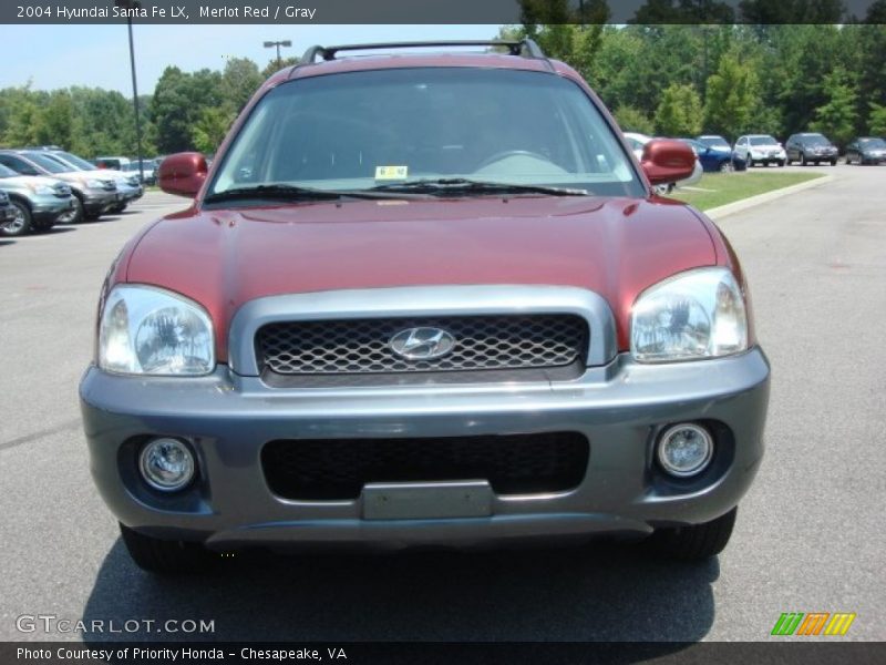 Merlot Red / Gray 2004 Hyundai Santa Fe LX