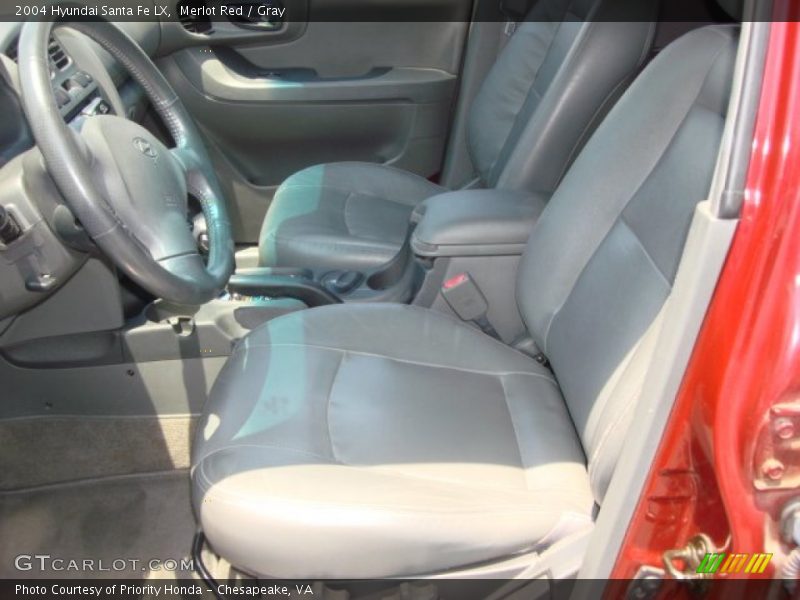 Merlot Red / Gray 2004 Hyundai Santa Fe LX