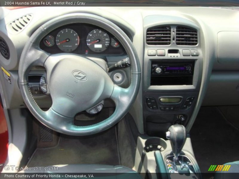 Merlot Red / Gray 2004 Hyundai Santa Fe LX