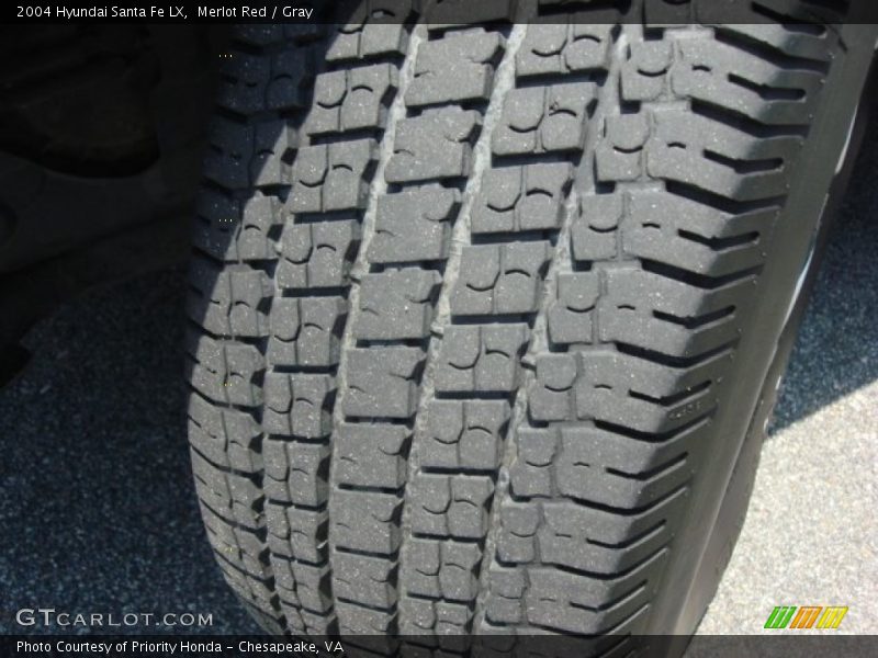 Merlot Red / Gray 2004 Hyundai Santa Fe LX