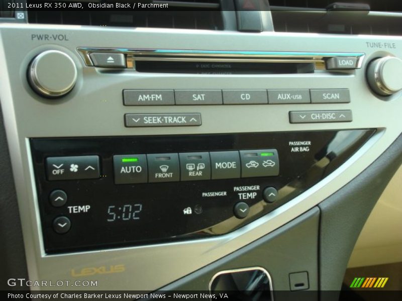 Controls of 2011 RX 350 AWD