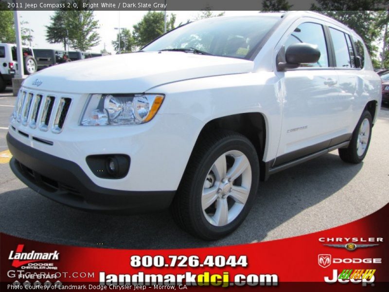 Bright White / Dark Slate Gray 2011 Jeep Compass 2.0