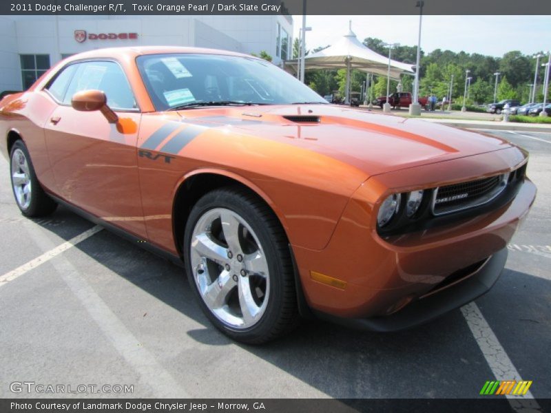 Toxic Orange Pearl / Dark Slate Gray 2011 Dodge Challenger R/T